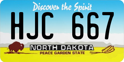 ND license plate HJC667