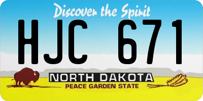 ND license plate HJC671