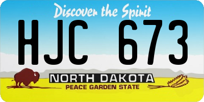 ND license plate HJC673