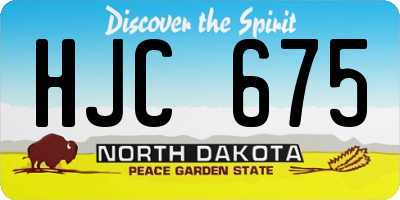 ND license plate HJC675