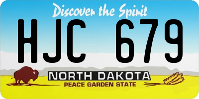 ND license plate HJC679