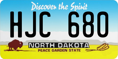 ND license plate HJC680
