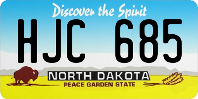 ND license plate HJC685