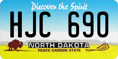 ND license plate HJC690