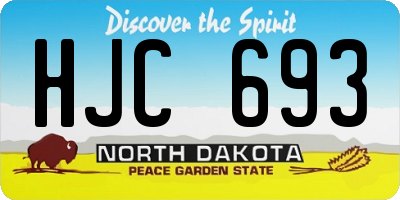 ND license plate HJC693