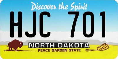 ND license plate HJC701