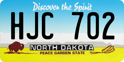 ND license plate HJC702