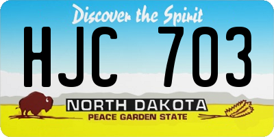 ND license plate HJC703