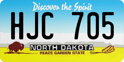 ND license plate HJC705