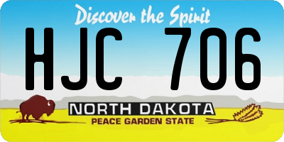 ND license plate HJC706