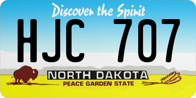 ND license plate HJC707