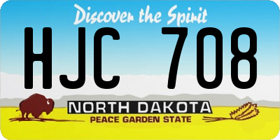 ND license plate HJC708