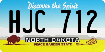 ND license plate HJC712