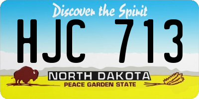 ND license plate HJC713