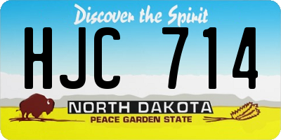 ND license plate HJC714