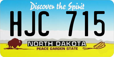 ND license plate HJC715