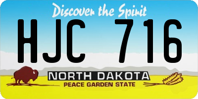 ND license plate HJC716