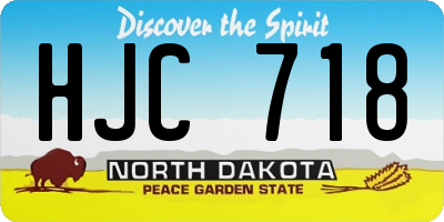 ND license plate HJC718