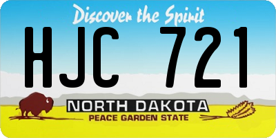 ND license plate HJC721