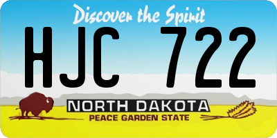 ND license plate HJC722