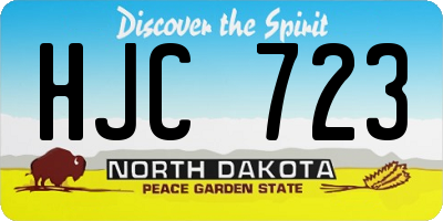 ND license plate HJC723