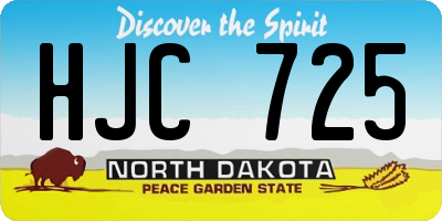 ND license plate HJC725