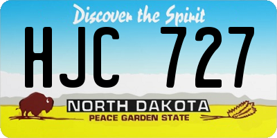 ND license plate HJC727