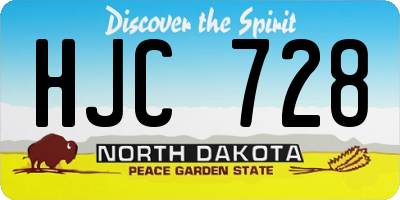 ND license plate HJC728