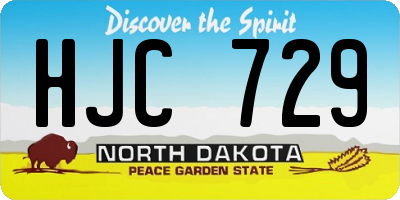 ND license plate HJC729