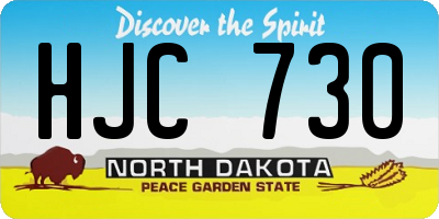 ND license plate HJC730