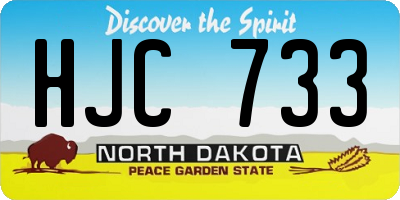 ND license plate HJC733