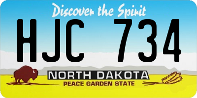 ND license plate HJC734