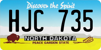 ND license plate HJC735