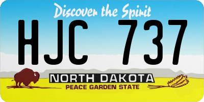 ND license plate HJC737