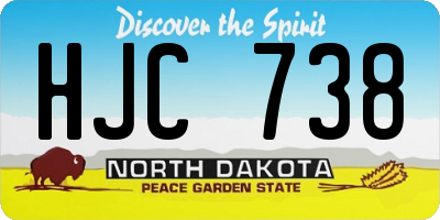 ND license plate HJC738