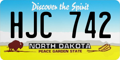 ND license plate HJC742