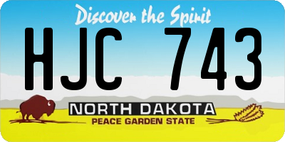 ND license plate HJC743