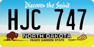 ND license plate HJC747