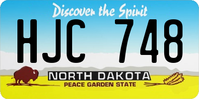 ND license plate HJC748