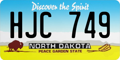 ND license plate HJC749