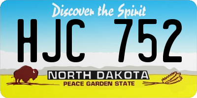 ND license plate HJC752