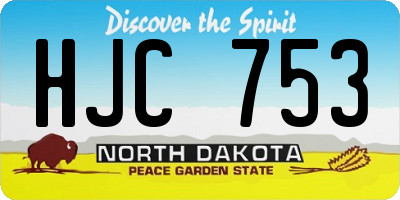 ND license plate HJC753