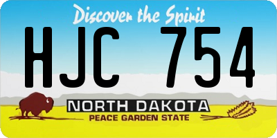 ND license plate HJC754