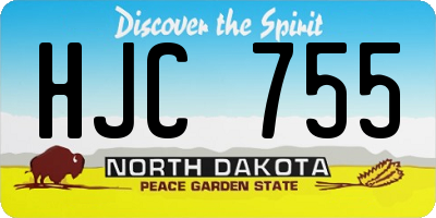 ND license plate HJC755