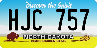 ND license plate HJC757