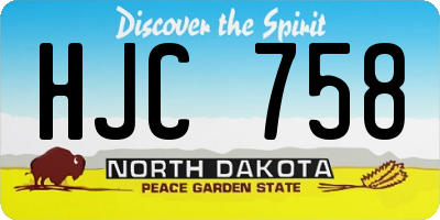 ND license plate HJC758