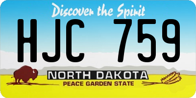 ND license plate HJC759