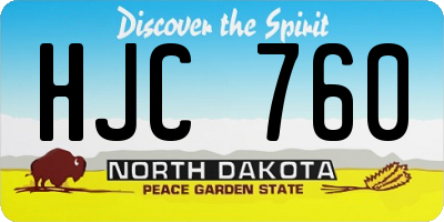 ND license plate HJC760