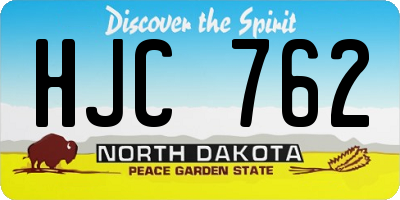 ND license plate HJC762