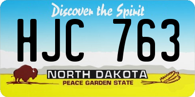 ND license plate HJC763